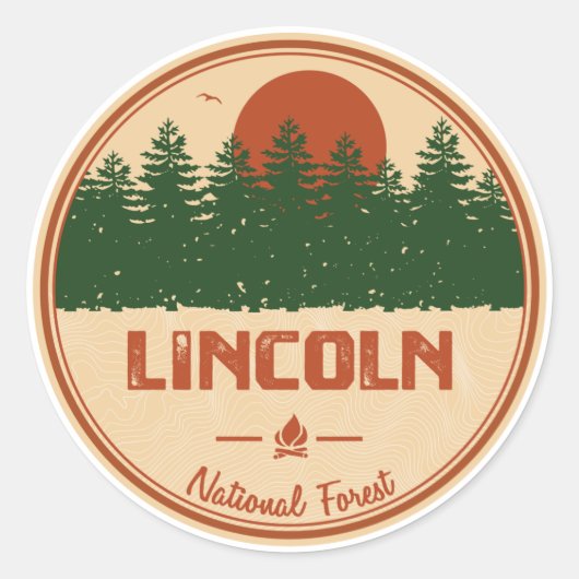 Lincoln National Forest Ronde Sticker (Voorkant)