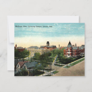 Lincoln NE University Campus, Vintage van de jaren Briefkaart