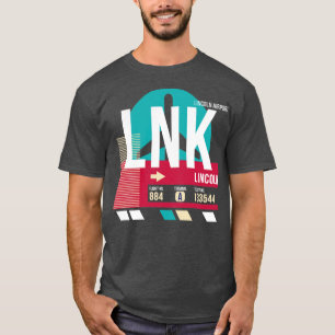 Lincoln Nebraska Airport Code Baggage Label T-shirt