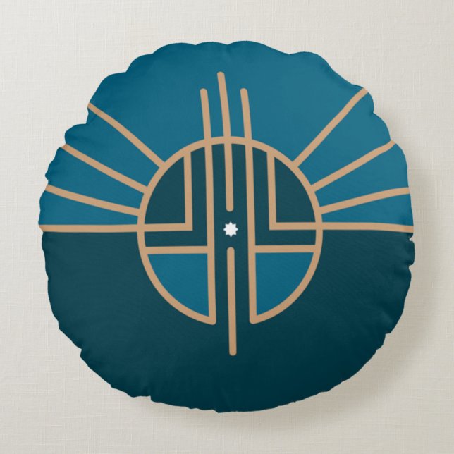 Lincoln (Nebraska) City flag Rond Kussen (Voorkant)