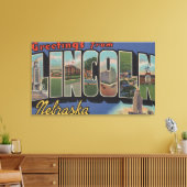 Lincoln, Nebraska - grote letterscènes Canvas Afdruk (Insitu (Woonkamer))