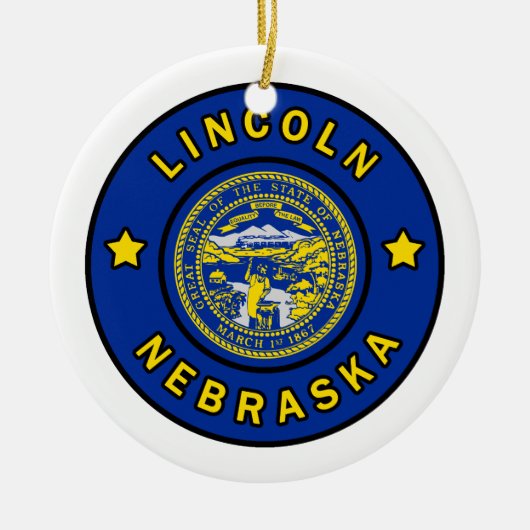 Lincoln Nebraska Keramisch Ornament (Voorkant)