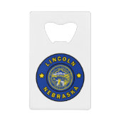 Lincoln Nebraska Kredietkaart Flessenopener (Voorkant)
