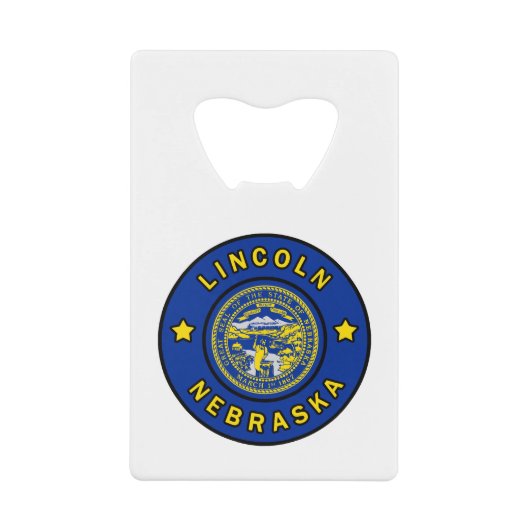 Lincoln Nebraska Kredietkaart Flessenopener (Voorkant)