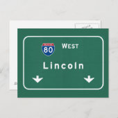 Lincoln Nebraska ne Interstate Highway Freeway : Briefkaart (Voorkant / Achterkant)