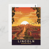 Lincoln, Nebraska, reizen Briefkaart (Voorkant / Achterkant)
