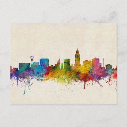 Lincoln Nebraska Skyline Briefkaart (Voorkant)