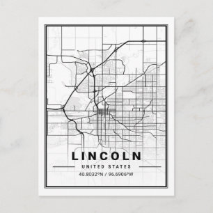 Lincoln Nebraska USA Travel City Map Briefkaart