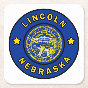 Lincoln Nebraska Vierkante Kartonnen Onderzetter