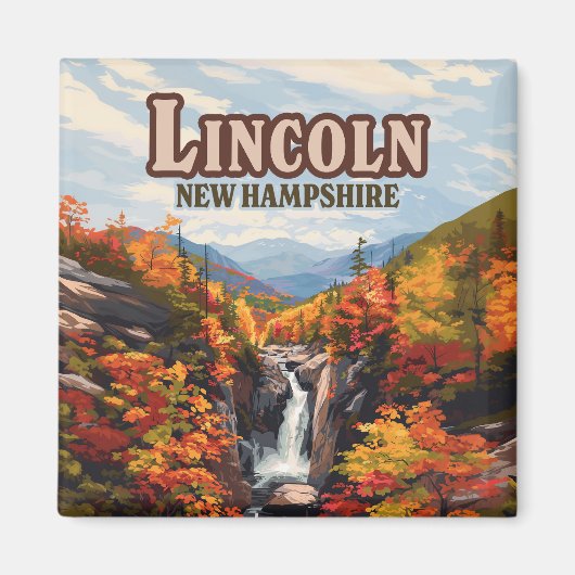 Lincoln New Hampshire Franconia Herfsten Herfst Magneet (Voorkant)