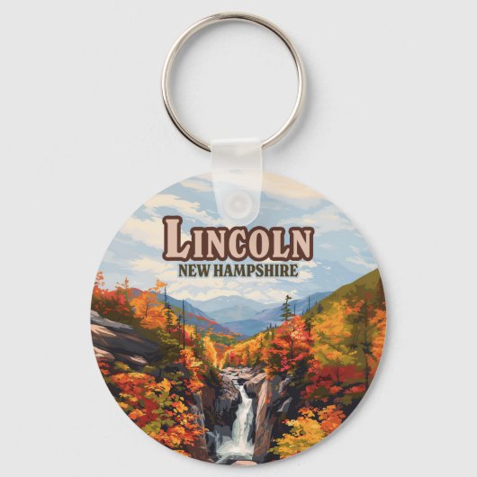 Lincoln New Hampshire Franconia Herfsten Herfst Sleutelhanger (Voorkant)