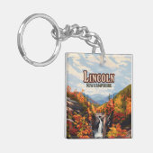 Lincoln New Hampshire Franconia Herfsten Herfst Sleutelhanger (Voorkant Links)