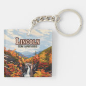 Lincoln New Hampshire Franconia Herfsten Herfst Sleutelhanger (Achterkant)