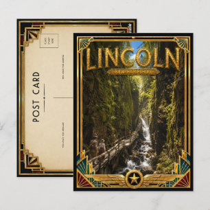 Lincoln New Hampshire Vintage Art Deco Gouden Tijd Briefkaart