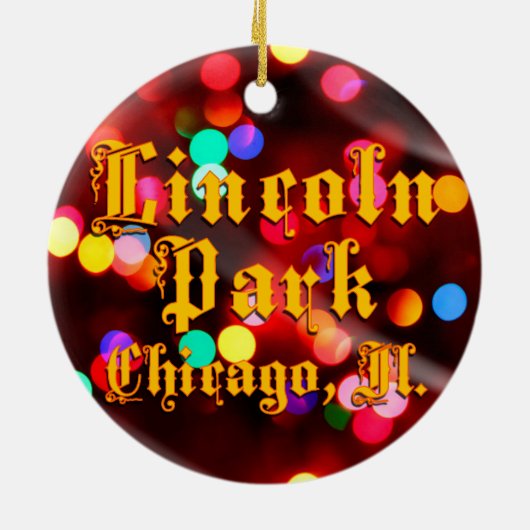 Lincoln Park Chicago Lights Circle Ornament (Achterkant)