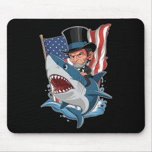 Lincoln Riding Shark Geweldige vierde juli Graphi Muismat