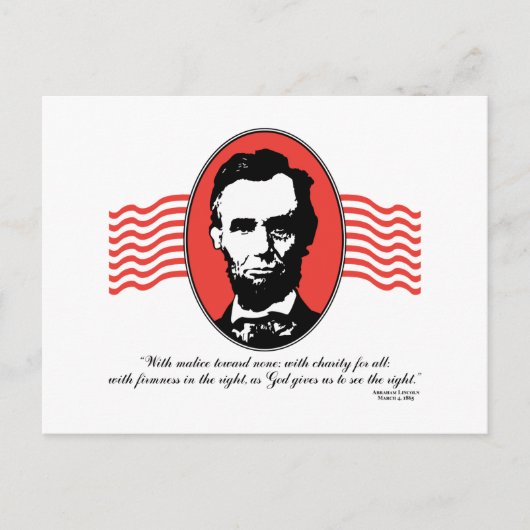 Lincoln Second Inaugural Address Quote Briefkaart (Voorkant)