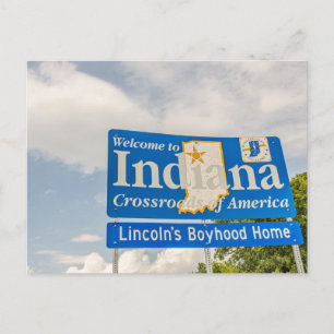 Lincoln's Boyhood Home - Welkom bij Indiana Sign Briefkaart
