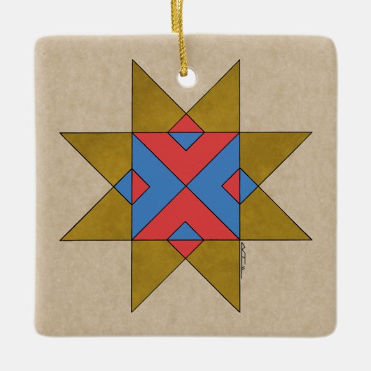 Lincolnshire Auseklis Witch Mark Keramisch Ornament (Voorkant)