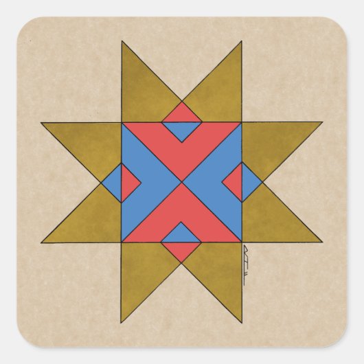 Lincolnshire Auseklis Witch Mark Vierkante Sticker (Voorkant)