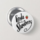 linda aardbeienpin ronde button 5,7 cm (Voorkant /achterkant)