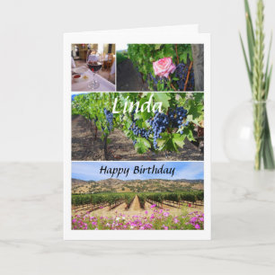 Linda Happy Birthday California Vineyards Card Kaart