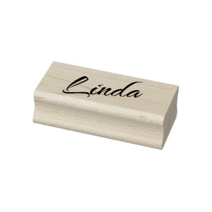 Linda naam cursief decoratief script lettertype 	rubberstempel