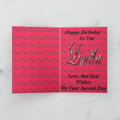 Linda, Naam, Logo, Happy Birthday Kaart (Binnen)