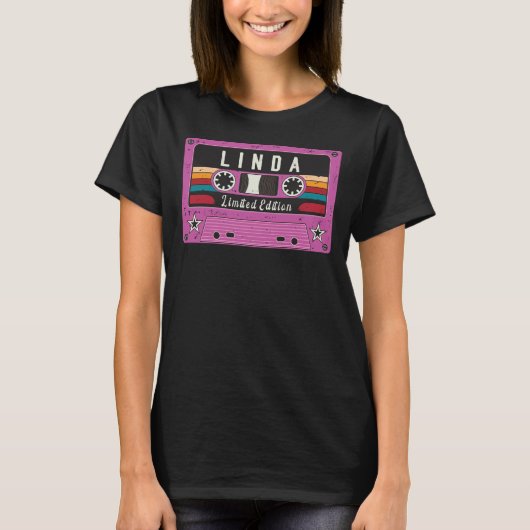 Linda Naam Roze Cassettebandje T-shirt (Voorkant)