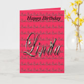 Linda, Nom, Logo, Bonne Carte Anniversaire (Fleur jaune)