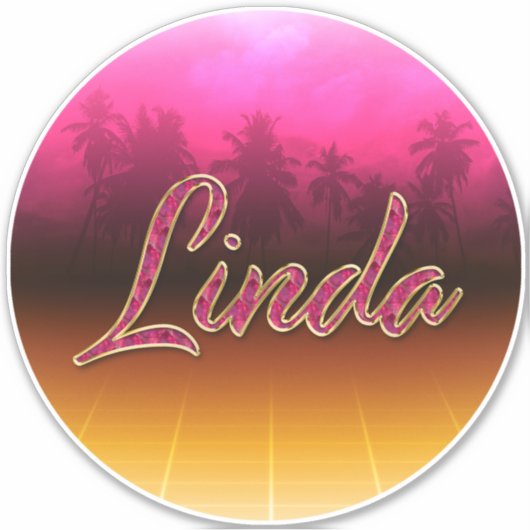 Linda Prénom Golden rose Autocollants Autocollants (Devant)
