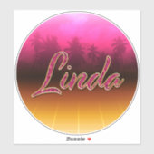 Linda Prénom Golden rose Autocollants Autocollants (Feuille)
