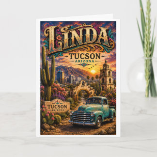 Linda Tucson Arizona Gepersonaliseerd Zuidwesters Kaart