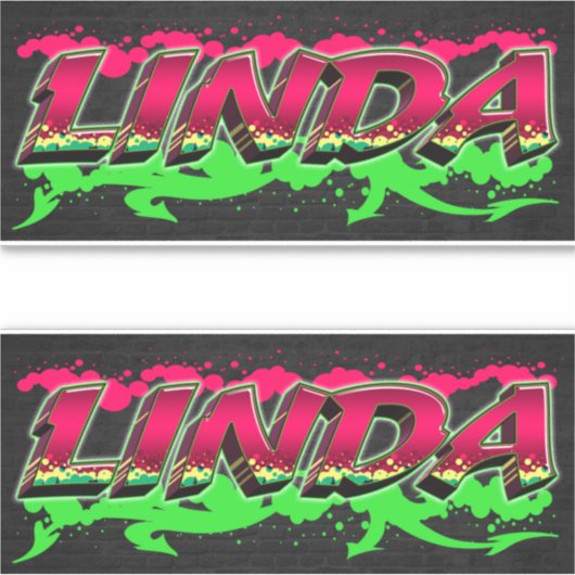 Linda Vorname Name Graffiti Aufkleber Sticker (Voorkant)
