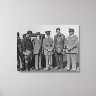 Lindbergh en Wright op de Foto van Wright Field Canvas Afdruk