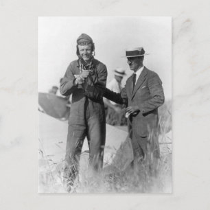 Lindbergh en Wright - Wrecked Plane Briefkaart