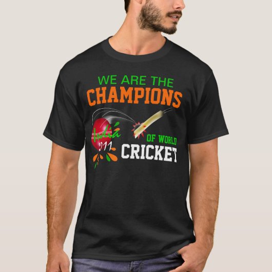 L'Inde 2011 champions ICC de T-shirt de cricket de (Devant)