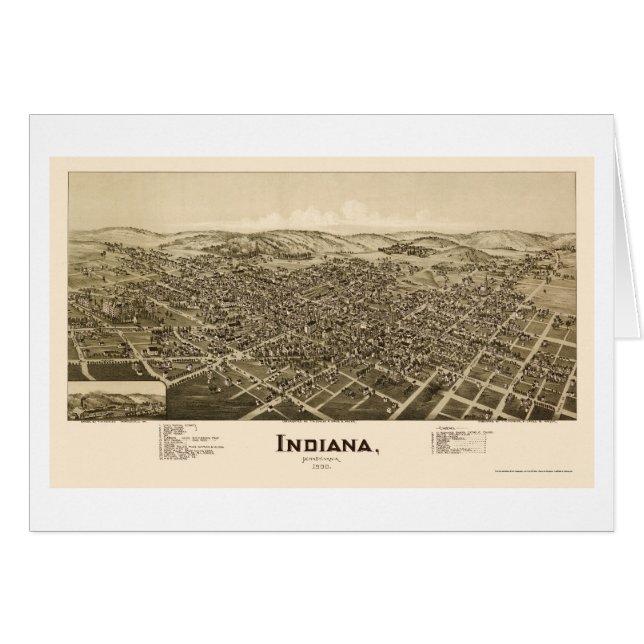 L'Indiana, carte panoramique de PA - 1900 (Devant horizontal)