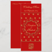 L'Indien de modèle de menu de mariage a inspiré le (Devant / Derrière)