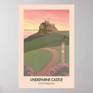 Lindisfarne Kasteel Northumberland Reisposter Poster