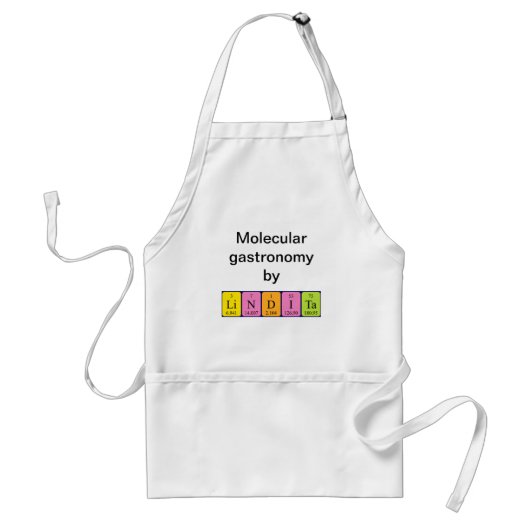 Lindita periodieke handelsnaam apron standaard schort (Voorkant)