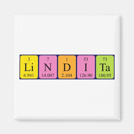 Lindita periodieke table name magnet magneet (Voorkant)