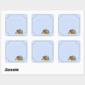 Lindo erizo multicolor vierkante sticker (Vel)