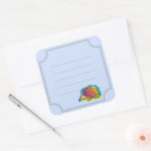 Lindo erizo multicolor vierkante sticker (Envelop)