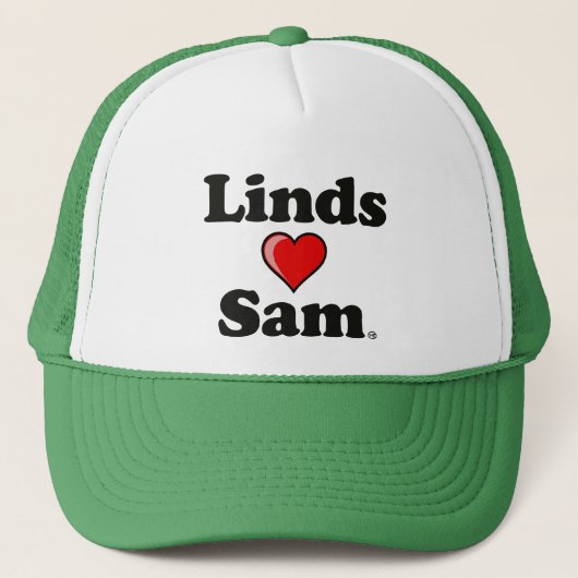 "Linds (hart) Sam" Pet (Voorkant)