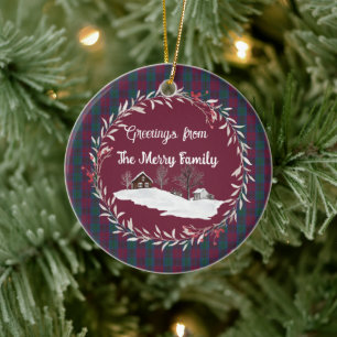 Lindsay Ancient Original Scottish Tartan Keramisch Ornament