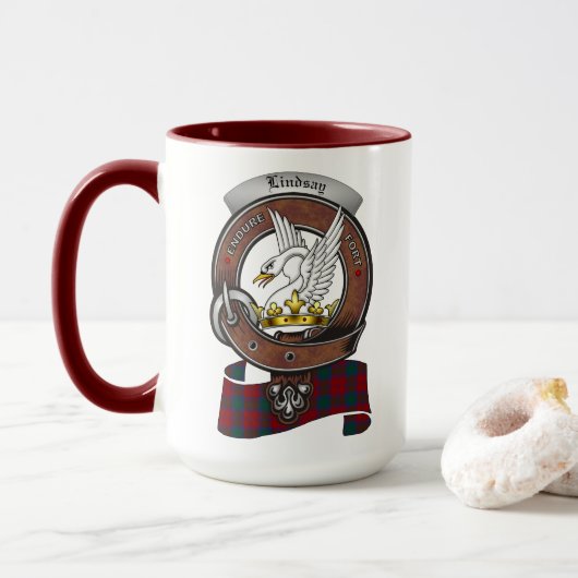 Lindsay Clan Badge Combo 15oz Mug (Avec donut)