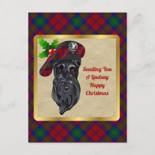 Lindsay Clan Badge & Tartan Christmas Briefkaart