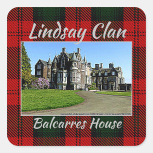 Lindsay Clan Balcarres House en Tartan Vierkante Sticker