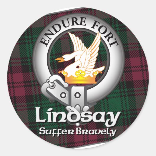 Lindsay Clan Ronde Sticker (Voorkant)